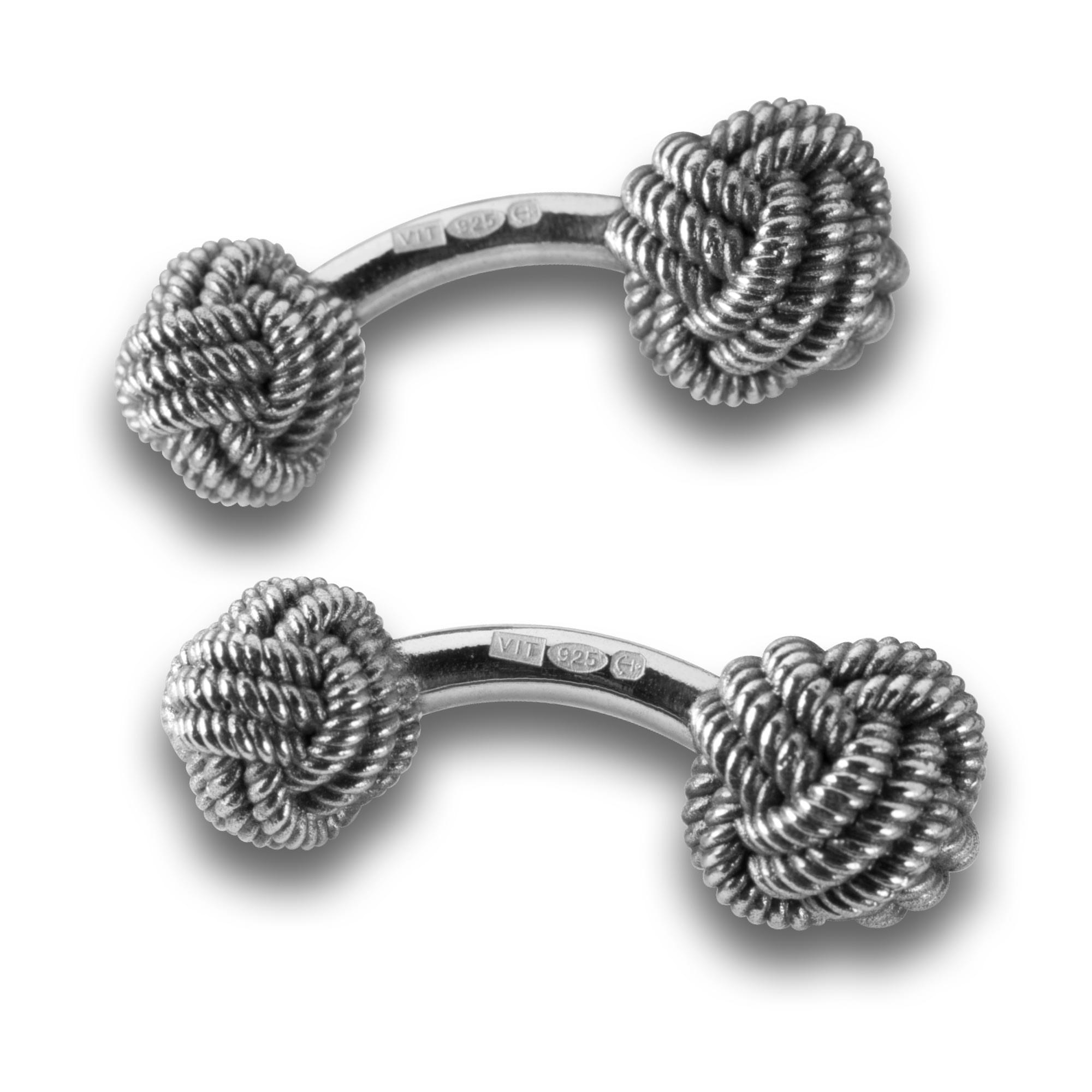 Sterling Silver Oxidised Knot Cufflinks