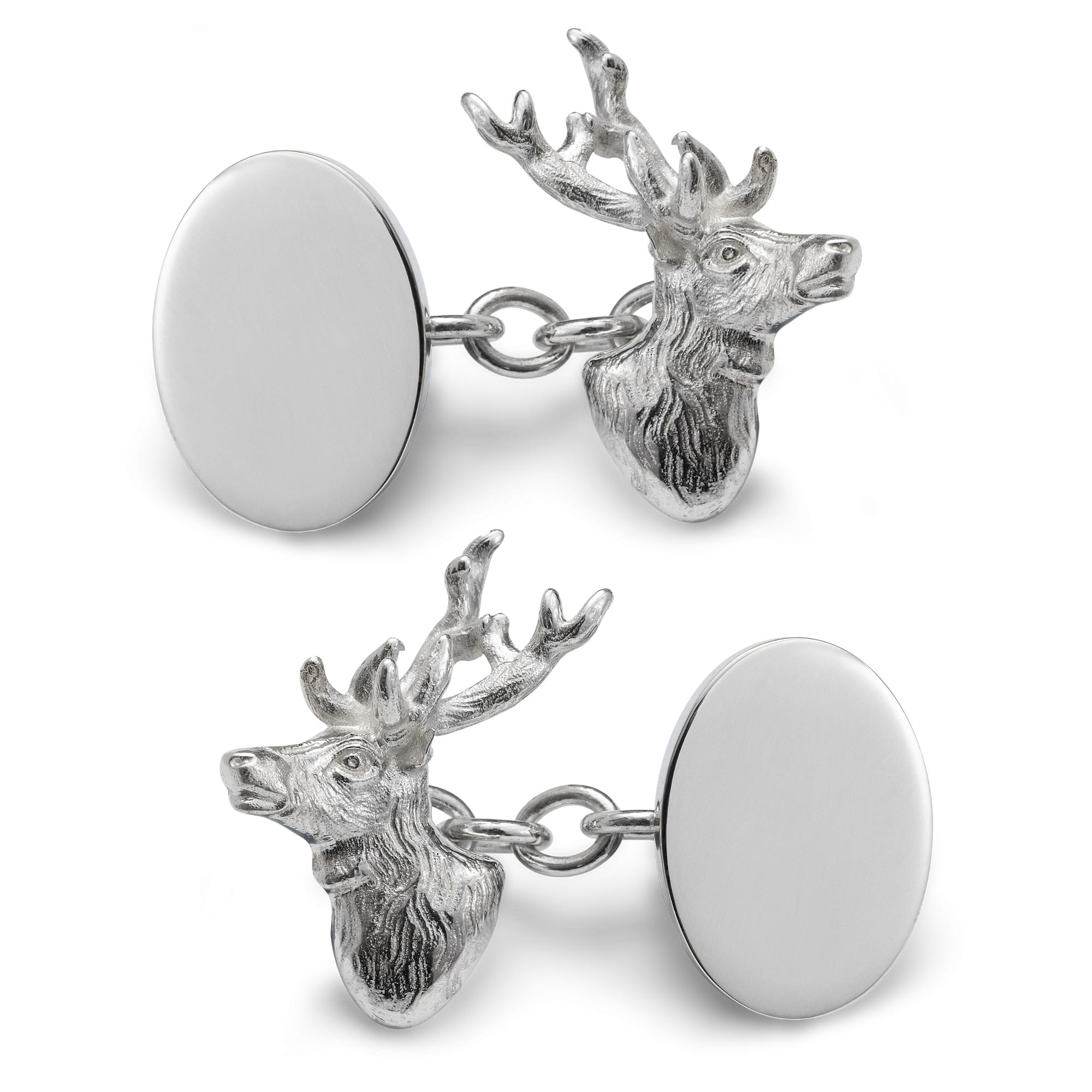 Sterling Silver Stag’s Head Cufflinks