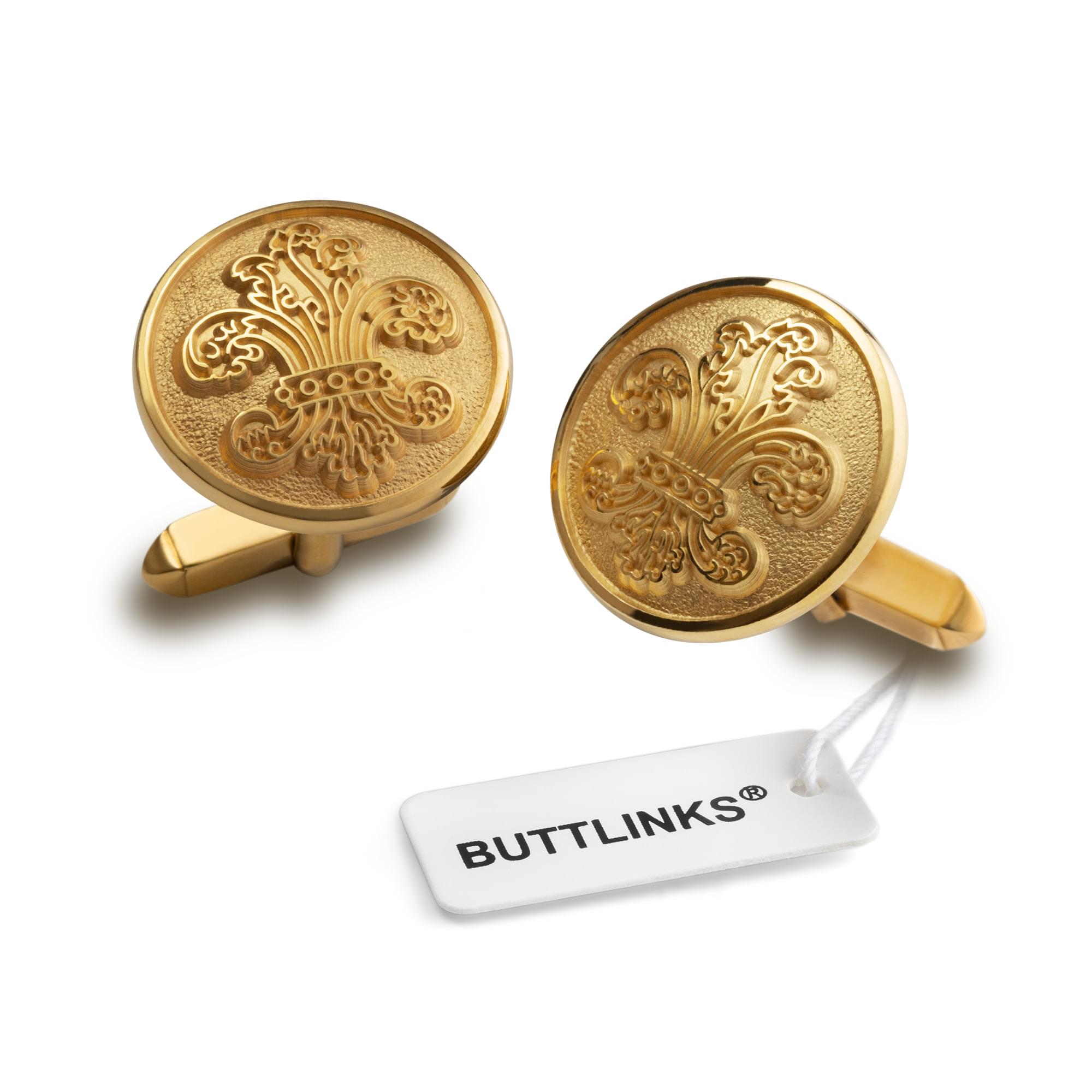 Gold-Plated Sterling Silver Fleur-de-Lis BUTTLINKS