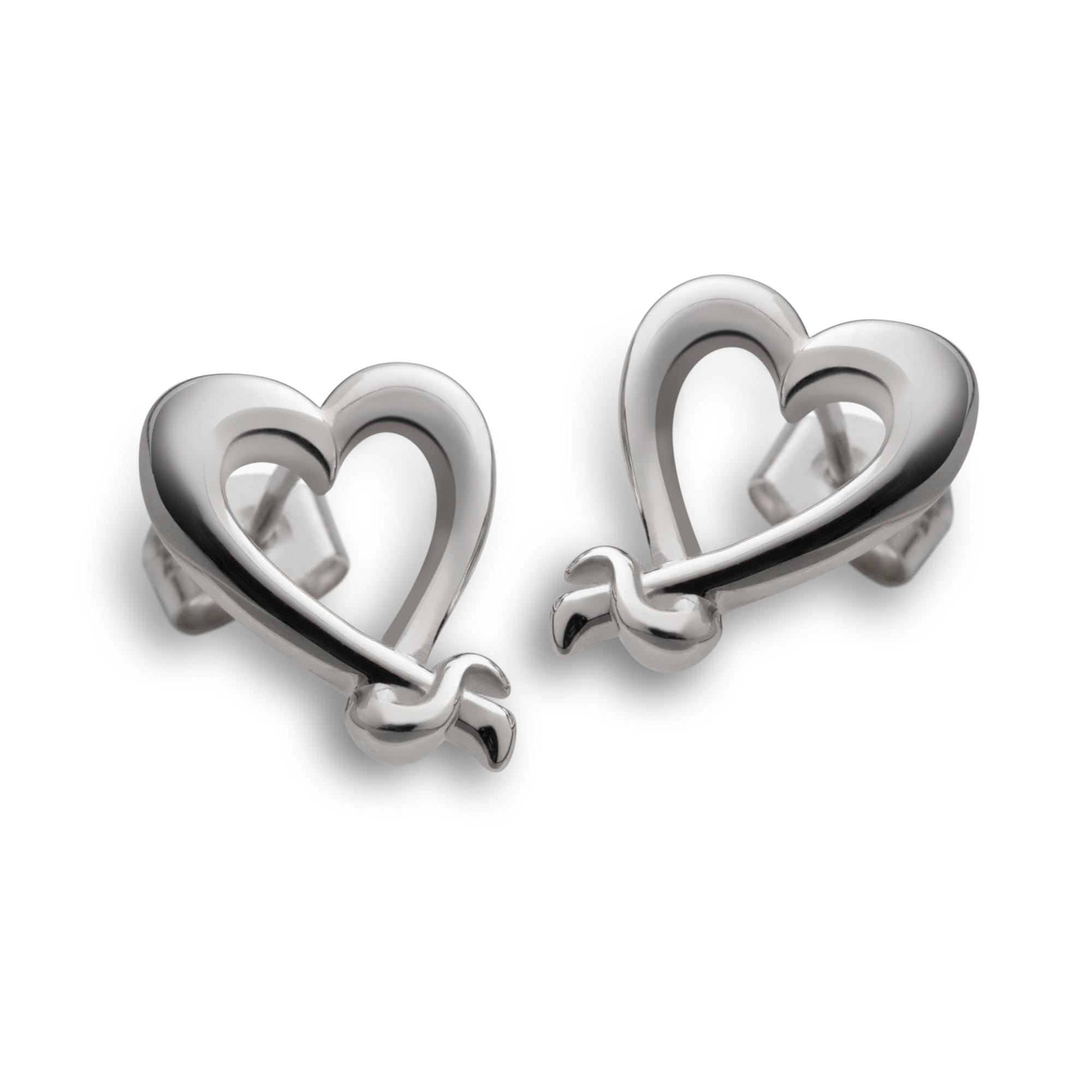Sterling Silver Bound By Love Heart Earrings