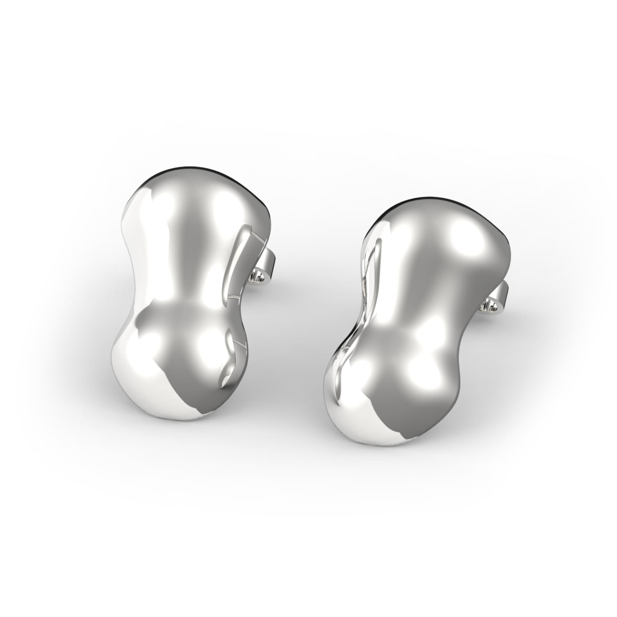 Sterling Silver Peanut Earrings
