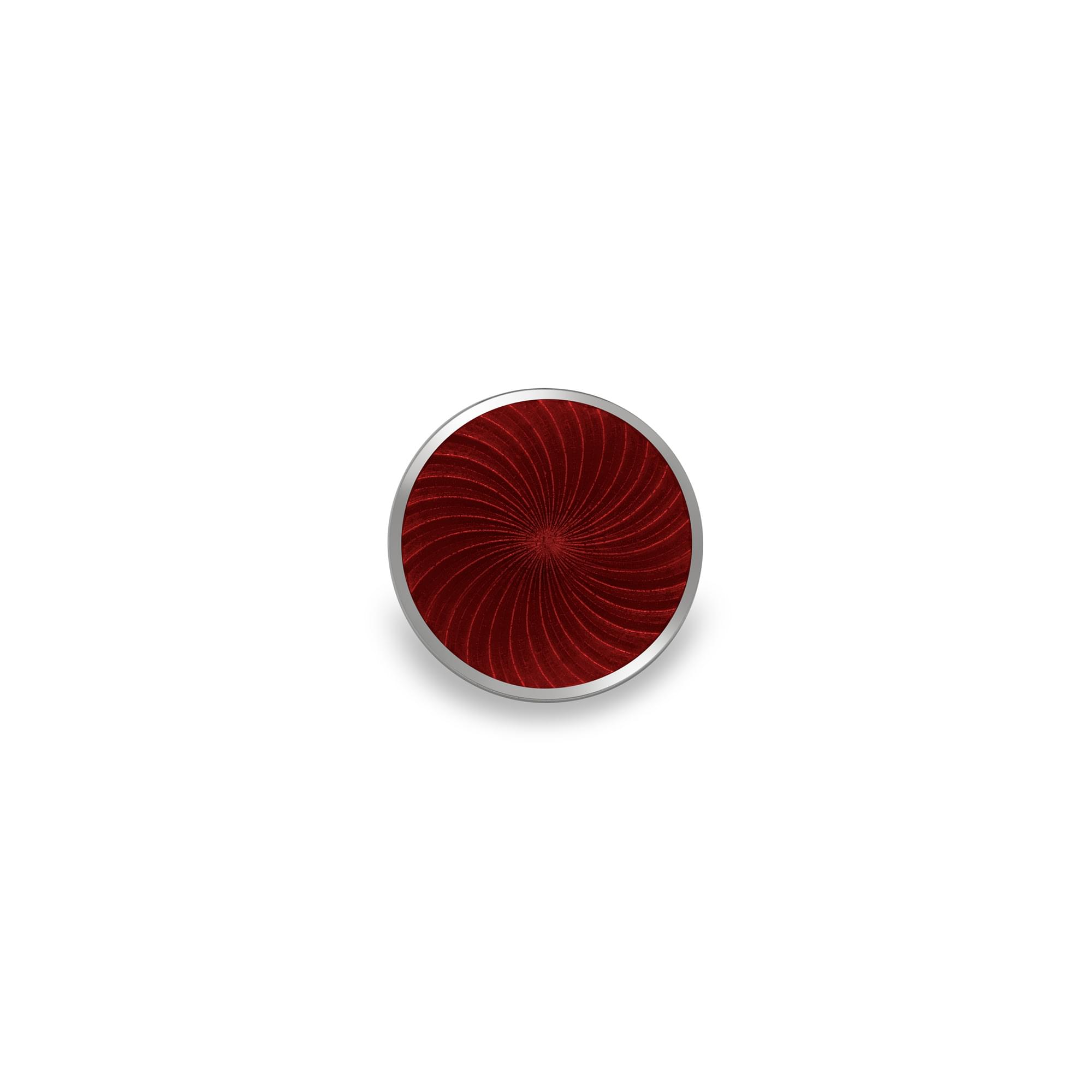 Sterling Silver Enamel Sunburst Swirl Ball Marker in Red