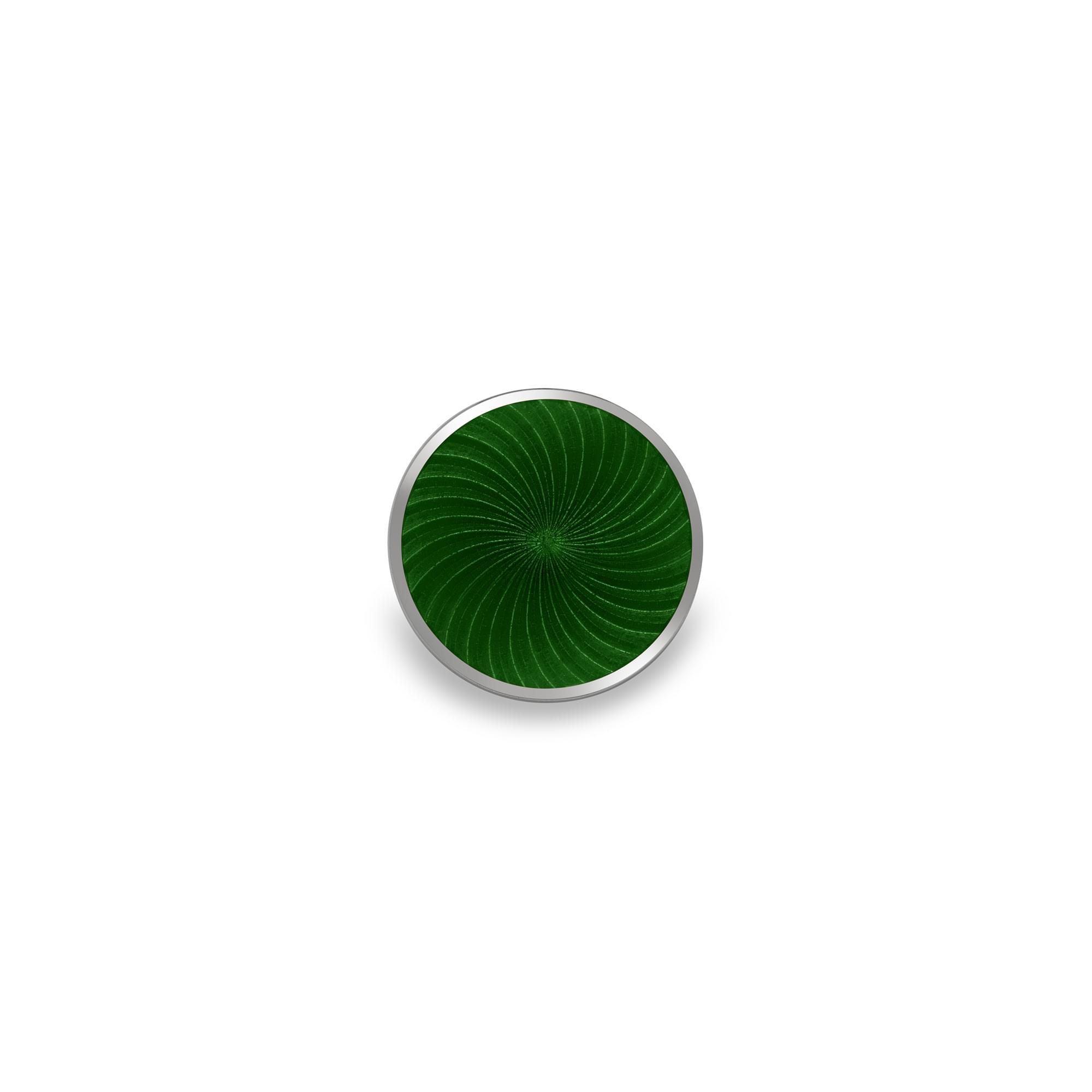 Sterling Silver Enamel Sunburst Swirl Ball Marker in Grass Green