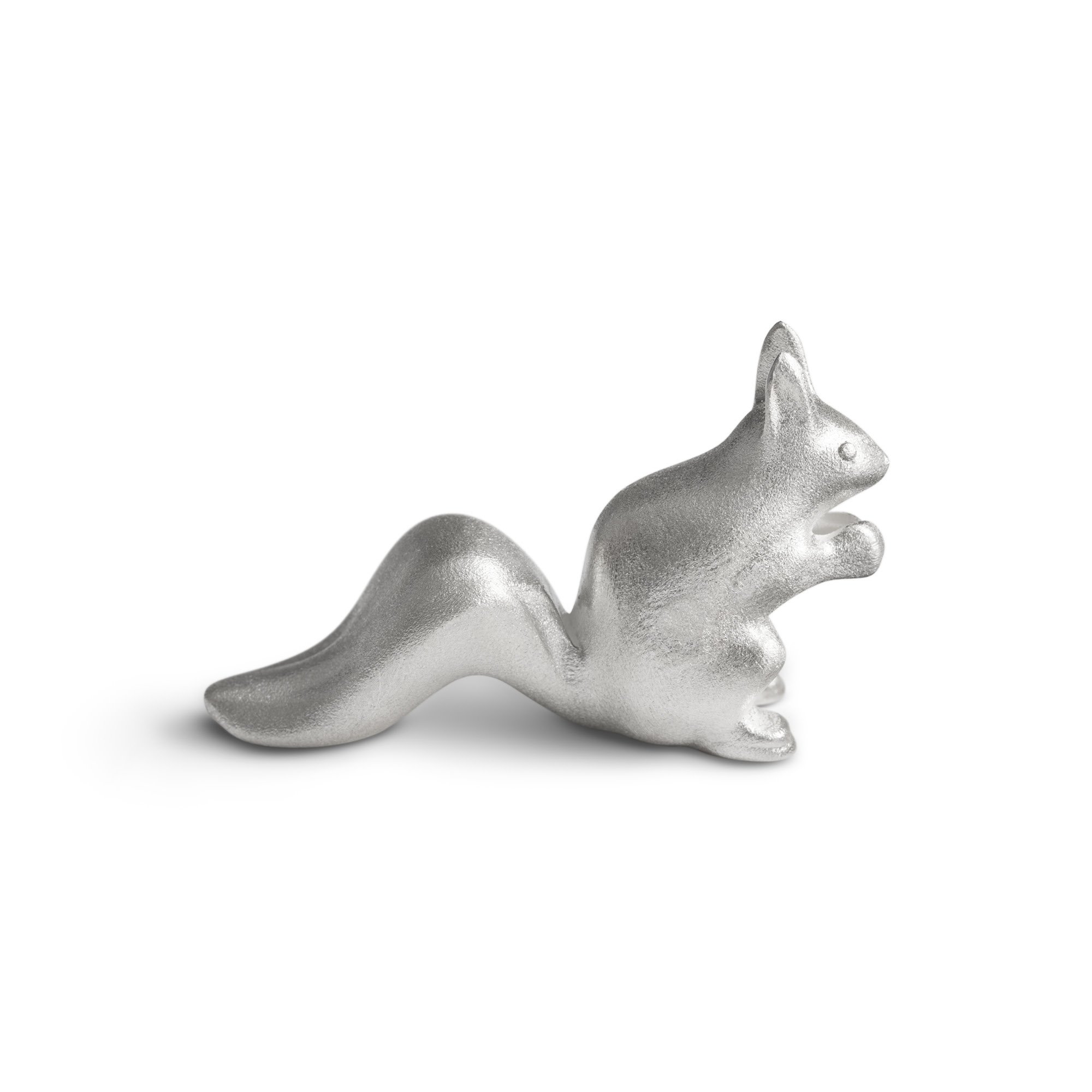 Brushed Sterling Silver Red Squirrel ‘Nibbler’ Paperweight